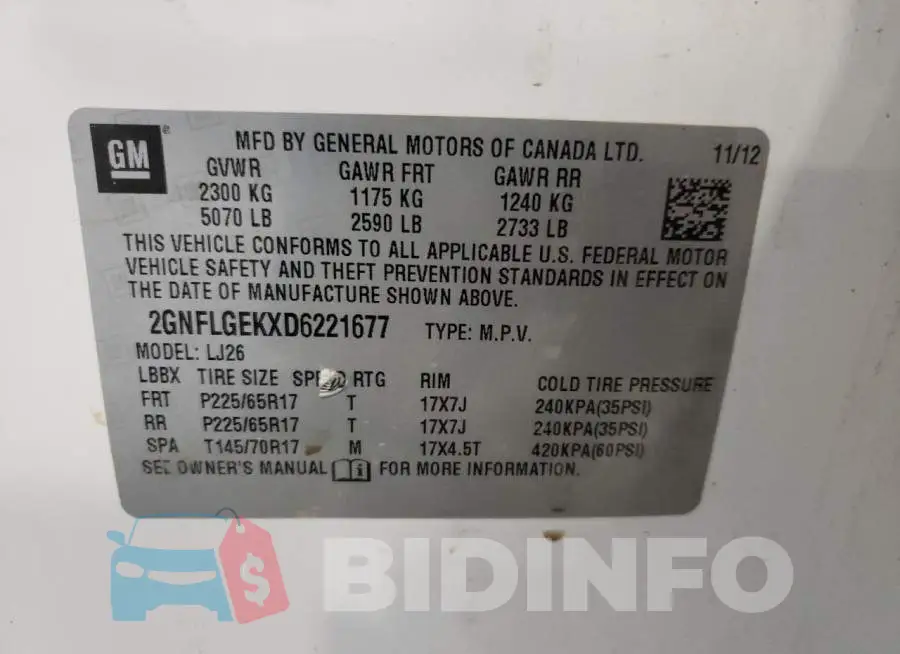 2GNFLGEKXD6221677 Photo# 10
