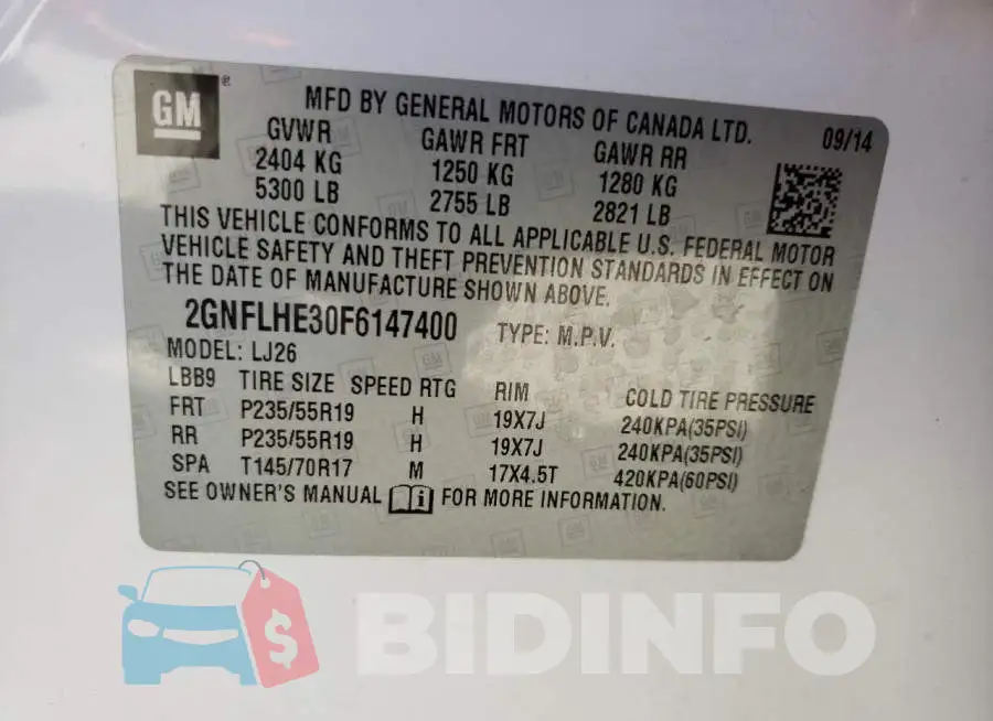 2GNFLHE30F6147400 Photo# 13