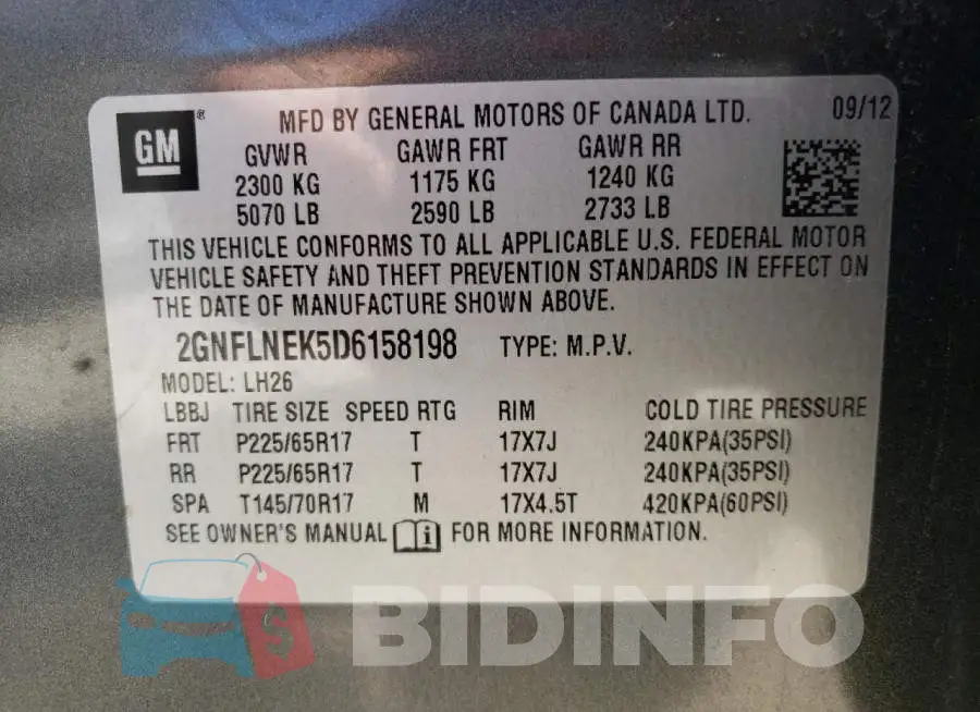 2GNFLNEK5D6158198 Photo# 10
