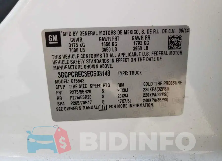 3GCPCREC3EG503148 Photo# 10