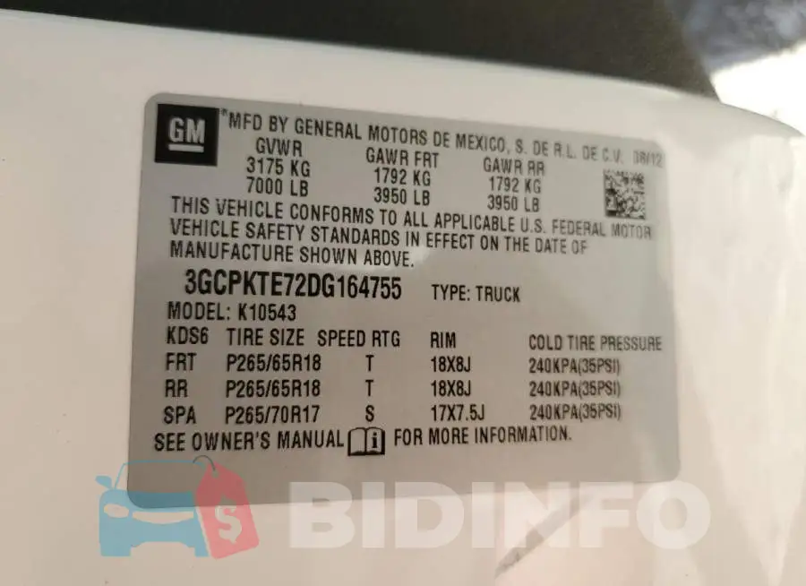 3GCPKTE72DG164755 Photo# 10