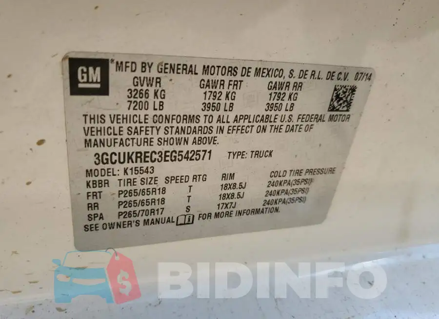 3GCUKREC3EG542571 Photo# 10