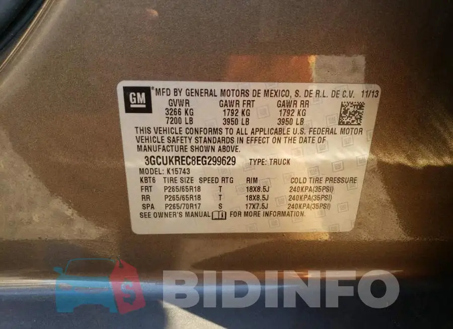 3GCUKREC8EG299629 Photo# 12