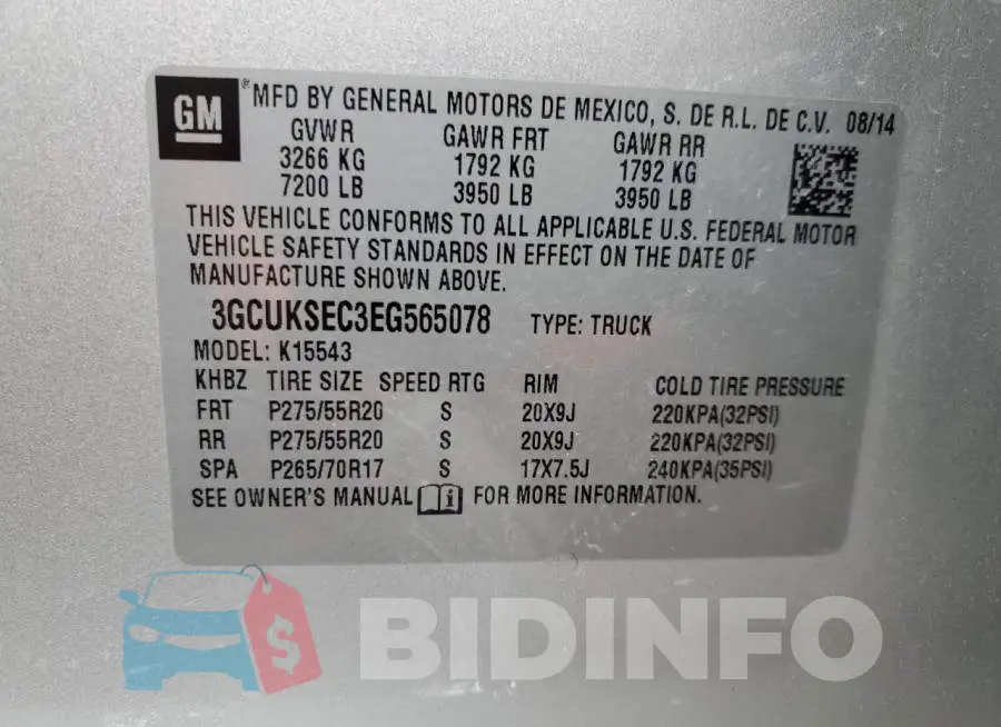 3GCUKSEC3EG565078 Photo# 10