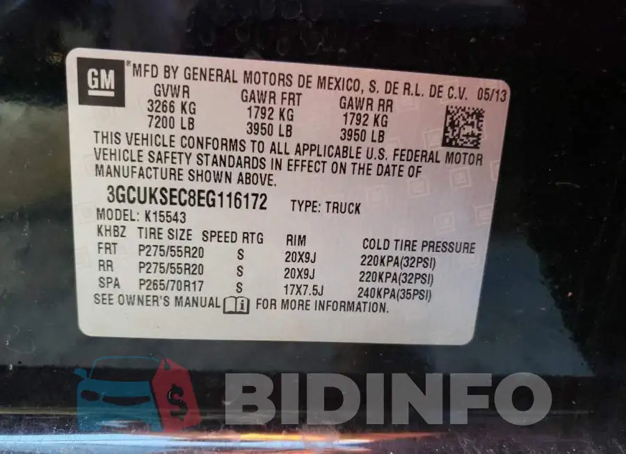 3GCUKSEC8EG116172 Photo# 12