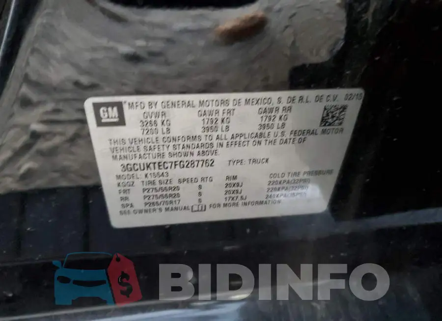 3GCUKTEC7FG287762 Photo# 10