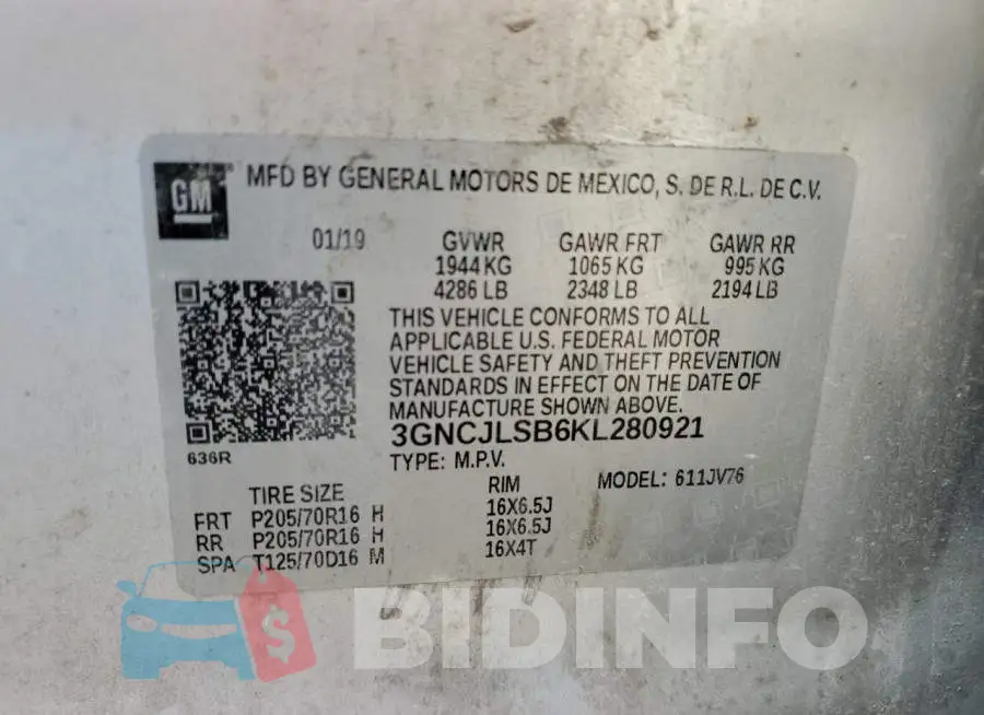 3GNCJLSB6KL280921 Photo# 10