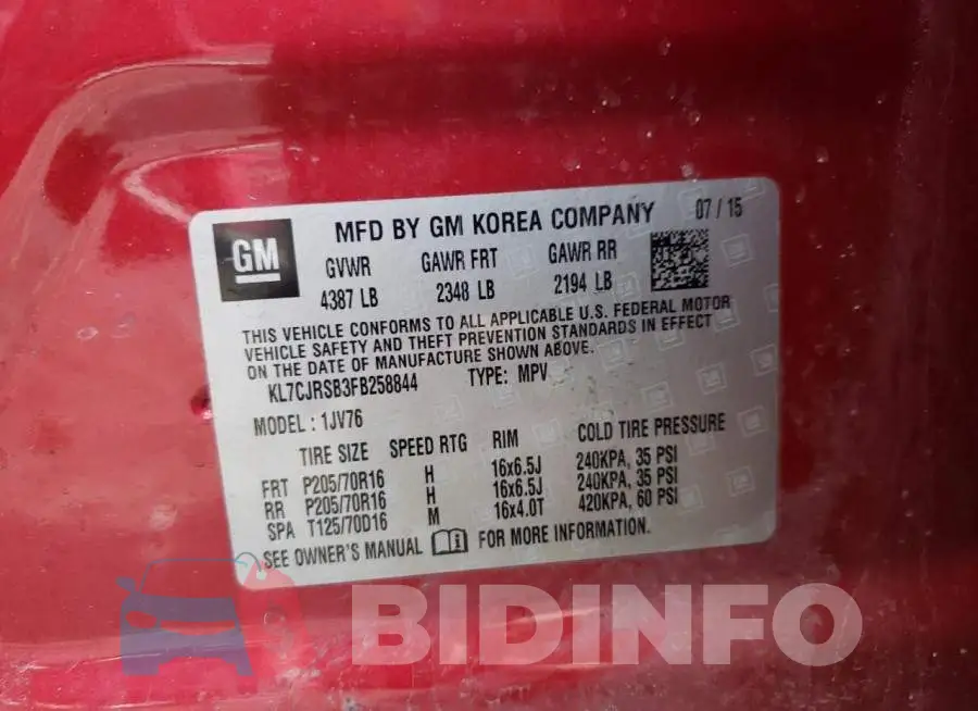 KL7CJRSB3FB258844 Photo# 10