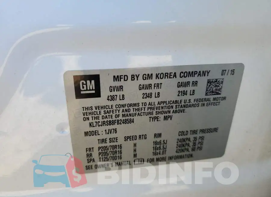 KL7CJRSB8FB248584 Photo# 10