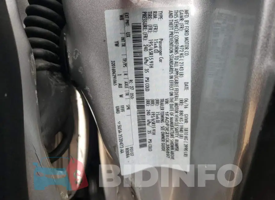 1FADP3E2XGL356897 Photo# 10