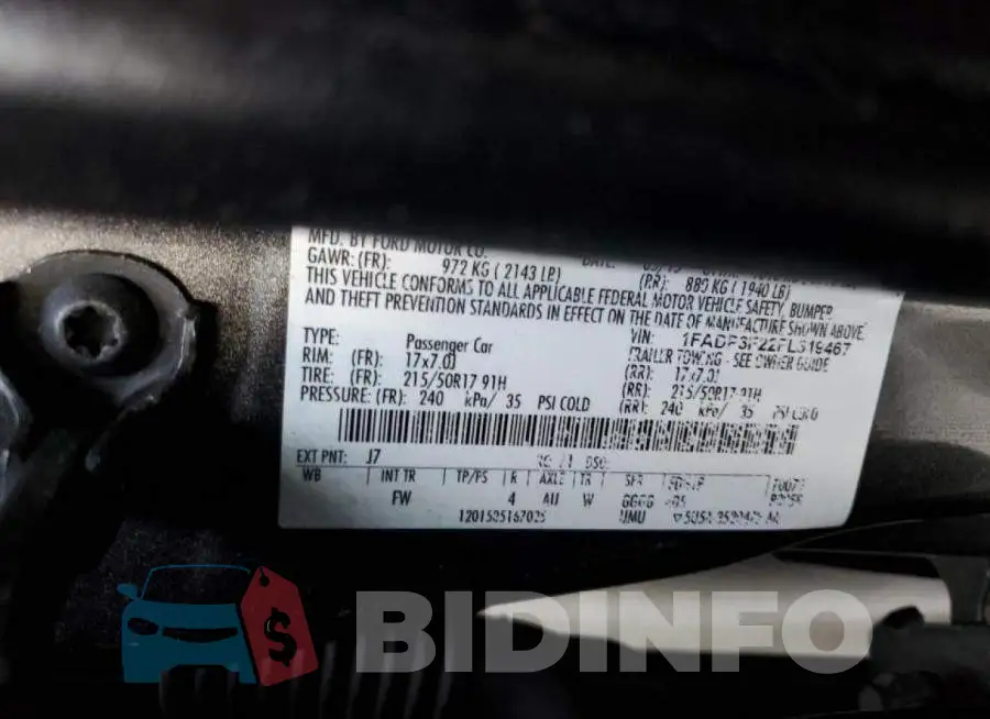 1FADP3F22FL319467 Photo# 12