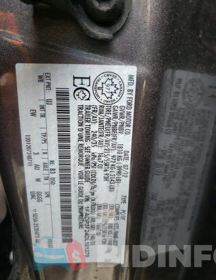 1FADP3F24DL101379 Photo# 10