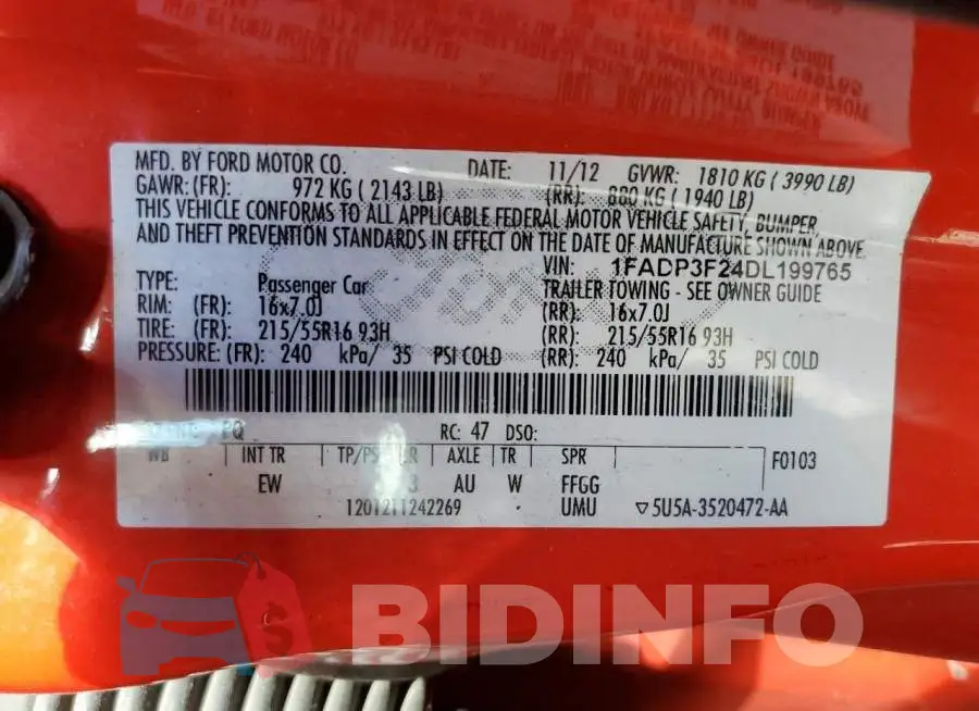 1FADP3F24DL199765 Photo# 10