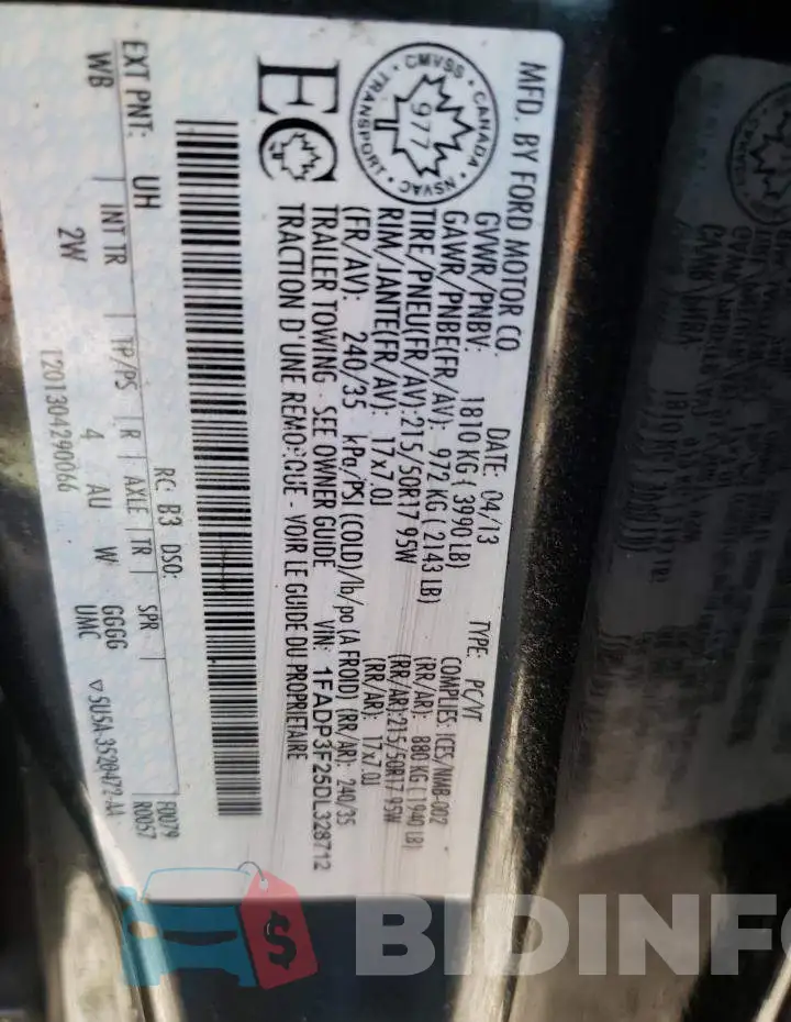 1FADP3F25DL328712 Photo# 10