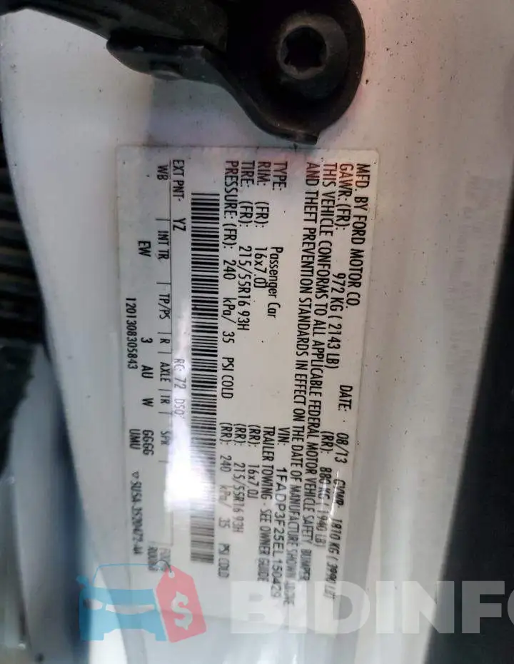 1FADP3F25EL150429 Photo# 10
