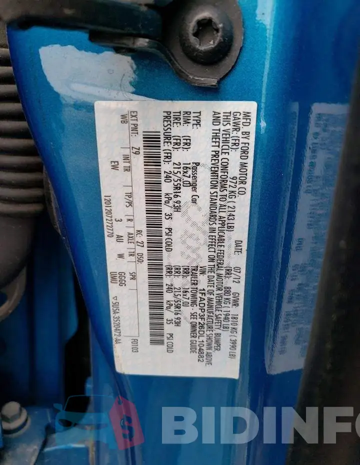 1FADP3F26DL104882 Photo# 10
