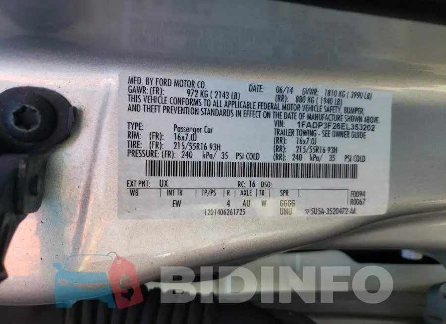 1FADP3F26EL353202 Photo# 10