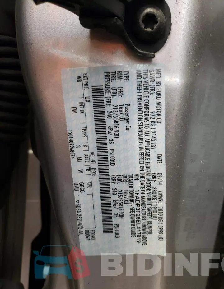 1FADP3F26EL417819 Photo# 10