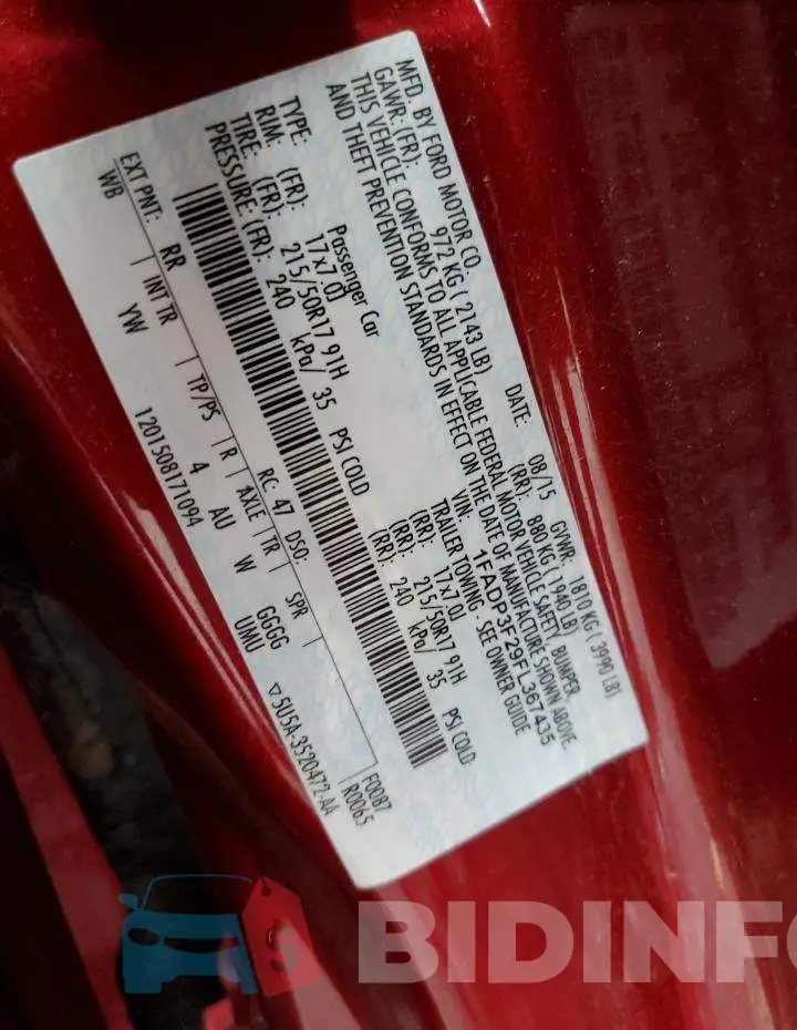 1FADP3F29FL367435 Photo# 10