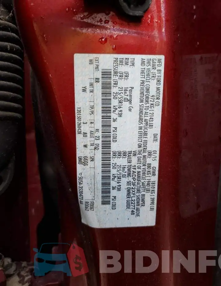 1FADP3F2XFL227748 Photo# 12