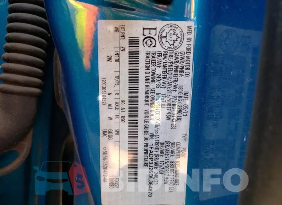 1FADP3J26DL364870 Photo# 10