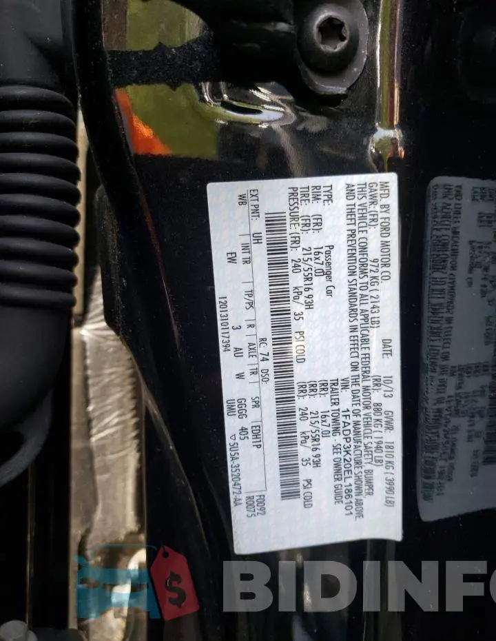 1FADP3K20EL186101 Photo# 10