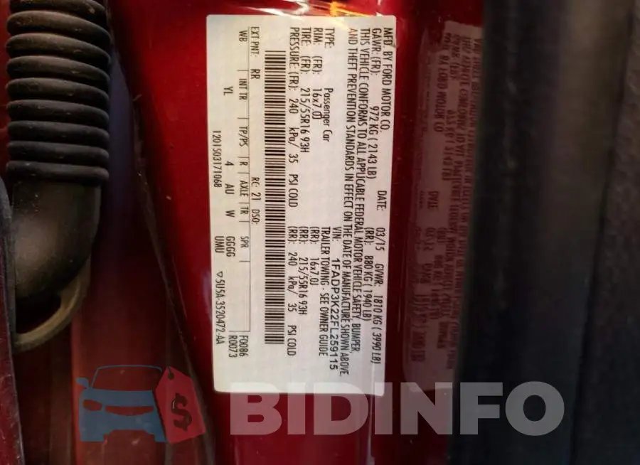 1FADP3K22FL259115 Photo# 12
