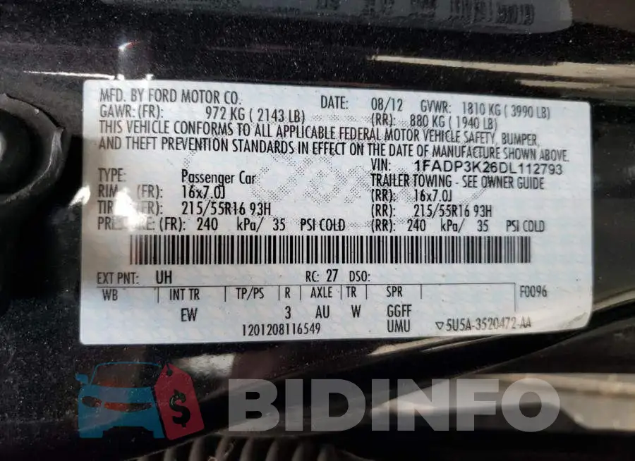 1FADP3K26DL112793 Photo# 10