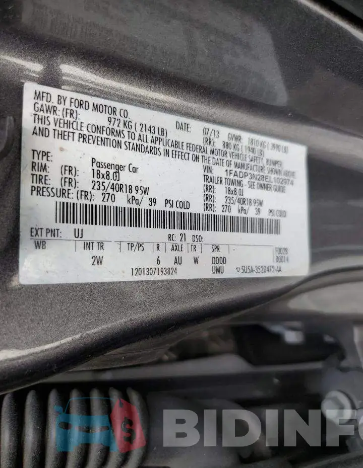 1FADP3N28EL102974 Photo# 10