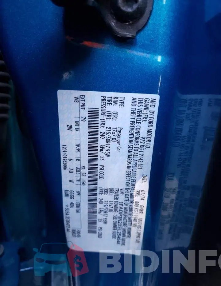 1FADP3N2XEL254545 Photo# 10