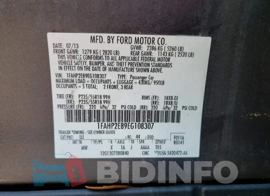 1FAHP2E89EG108307 Photo# 10