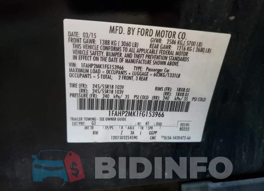 1FAHP2MK1FG153966 Photo# 10