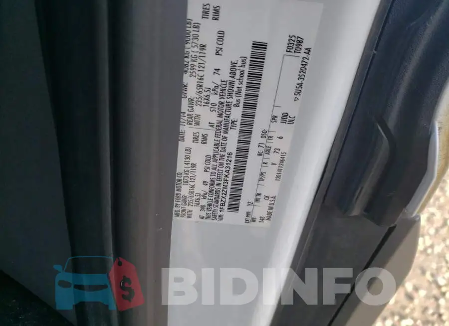 1FBZX2ZM3FKA31216 Photo# 12