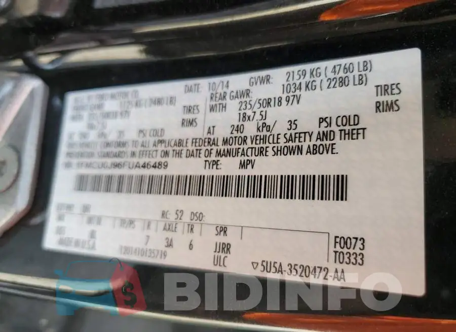 1FMCU0J96FUA46489 Photo# 10