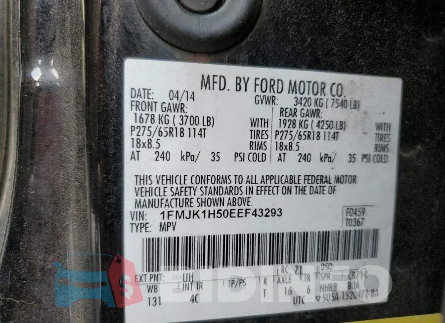 1FMJK1H50EEF43293 Photo# 10