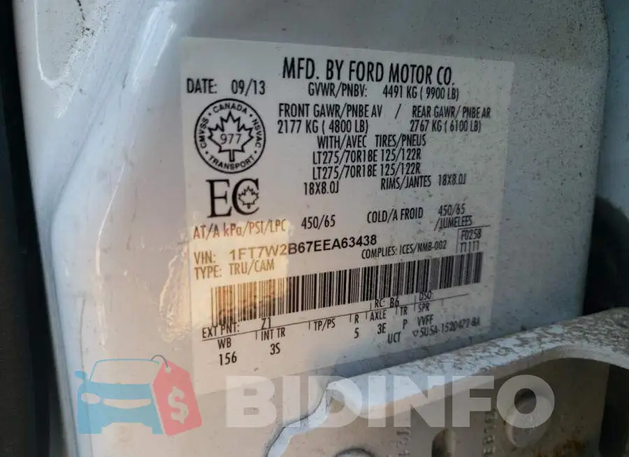 1FT7W2B67EEA63438 Photo# 12