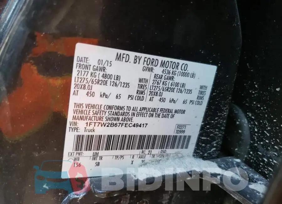 1FT7W2B67FEC49417 Photo# 10