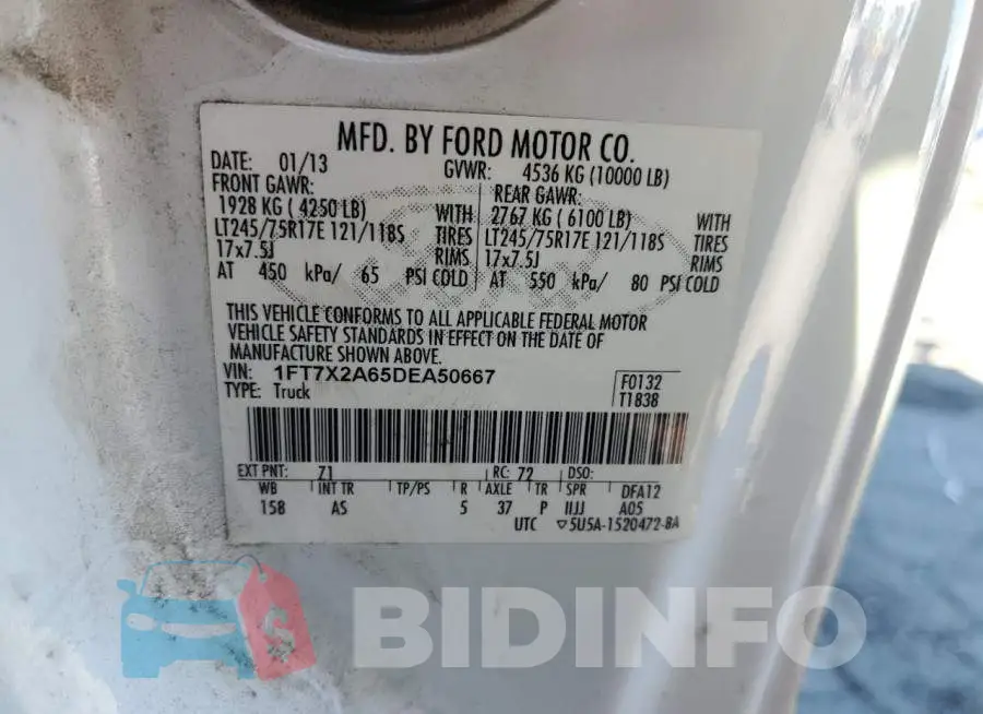 1FT7X2A65DEA50667 Photo# 10