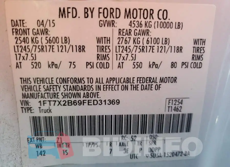 1FT7X2B69FED31369 Photo# 10