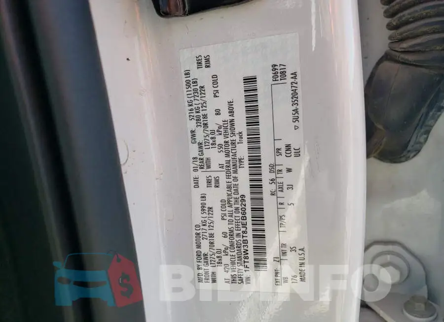 1FT8W3BT8JEB60299 Photo# 10