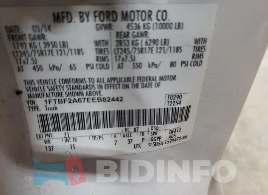 1FTBF2A67EEB82442 Photo# 12