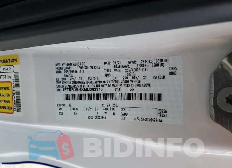 1FTER1EHXMLD82316 Photo# 10