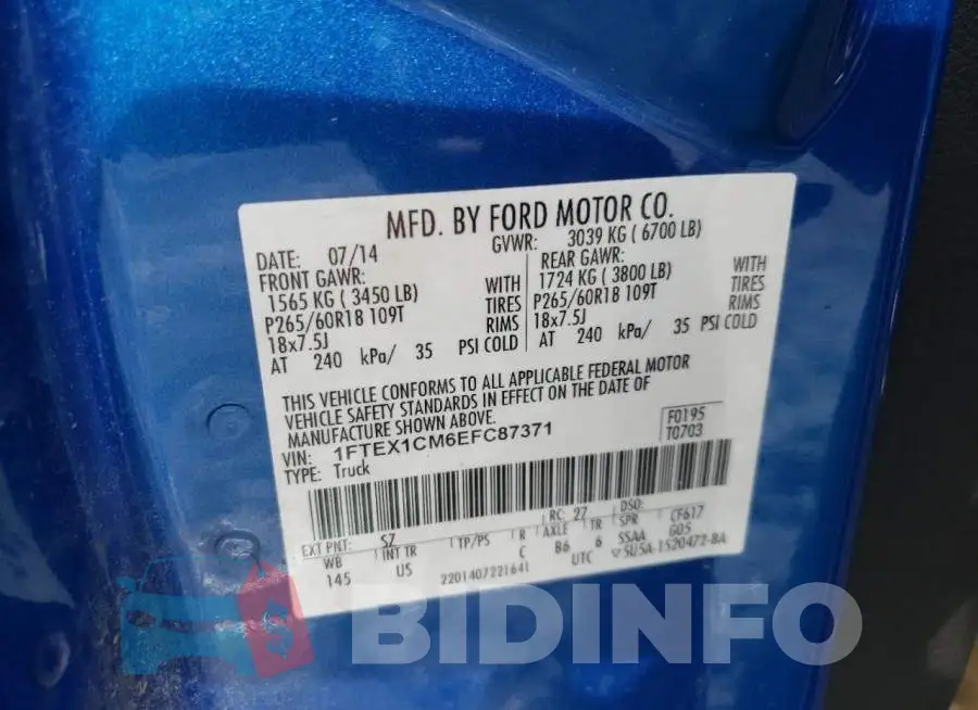 1FTEX1CM6EFC87371 Photo# 10