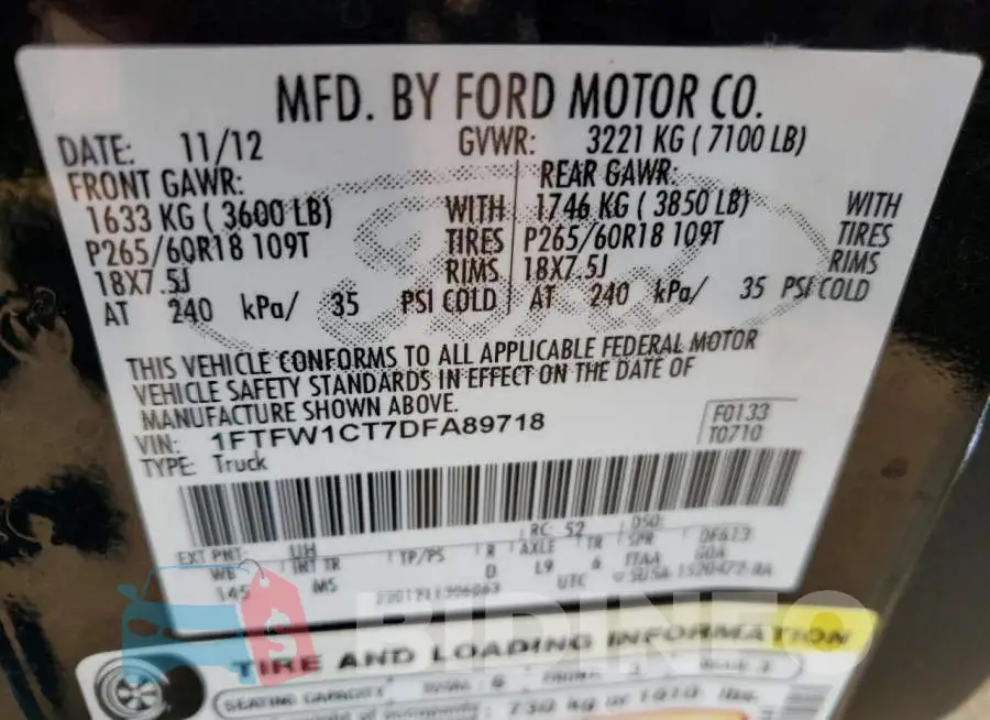 1FTFW1CT7DFA89718 Photo# 10