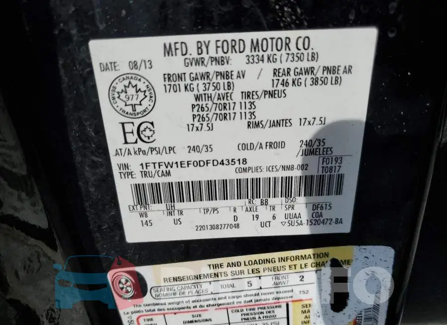 1FTFW1EF0DFD43518 Photo# 10