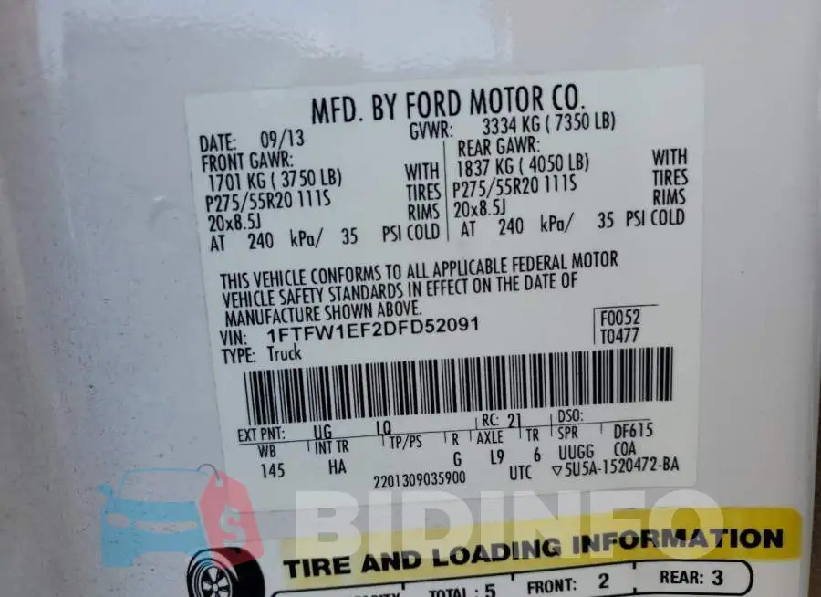 1FTFW1EF2DFD52091 Photo# 10