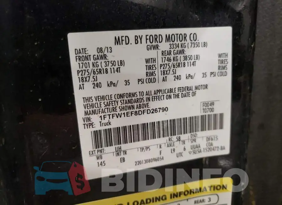 1FTFW1EF8DFD26790 Photo# 10