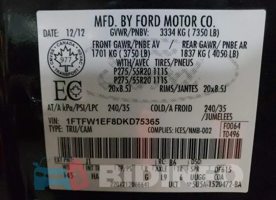 1FTFW1EF8DKD75365 Photo# 12