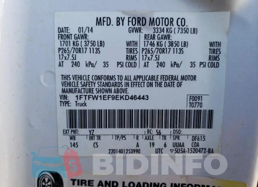 1FTFW1EF9EKD46443 Photo# 12