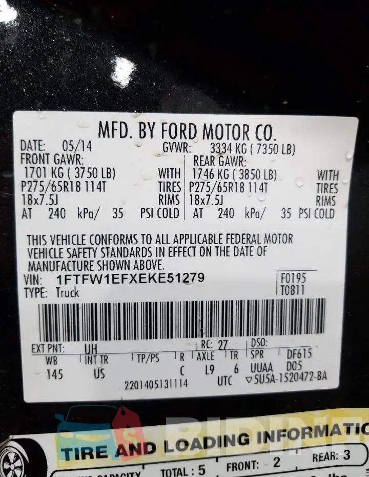 1FTFW1EFXEKE51279 Photo# 12